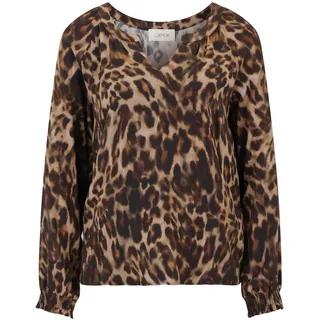 Cartoon Damen Casual-Bluse mit Muster 40, Brown/Camel