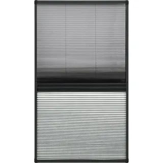 vidaXL Insektenschutz-Plissee für Fenster Alu 80x160 cm mit Jalousie - Grau
