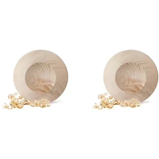 Zirben Familie - bekannt aus dem Fachhandel & der Hotellerie • ZirbenKugel Ablageteller • Duftender Ablageteller aus ZirbenHolz (Packung mit 2)