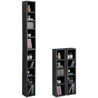 CARO-Möbel Cd/Dvd- Regal Chart , Holzwerkstoff , Mode , 20x186x17 cm , Wohnzimmer, TV Möbel, CD-Regale