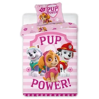 Paw Patrol Rosa - Kinder Jugend Bettwäsche Set 140 x 200 Baumwolle für Mädchen - Bunt, Rosa