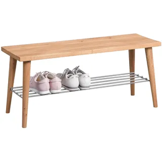 M2 Kollektion Galtür Garderobenbank, Massivholz, braun, 90x40x30