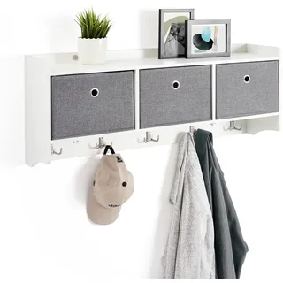 Meerveil Wandgarderobe mit Ablage 98 x 40 x 22 cm Weiß