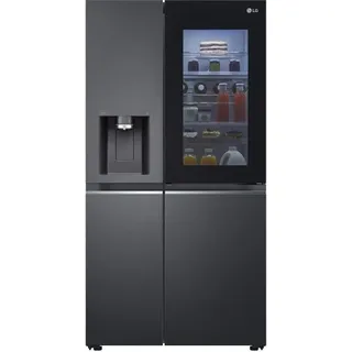 LG GSXB90MCDE, Freistehend, French door, Schwarz, Tür-zu-Tür, Sensor, Gehärtetes Glas - Schwarz