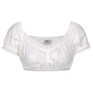 Dirndlbluse NÜBLER "Dirndlbluse kurzarm Cleopatra", Damen, Gr. 38, weiß, Obermaterial: 85% Polyester PES. 15% Viskose CV., Blusen Dirndlbluse