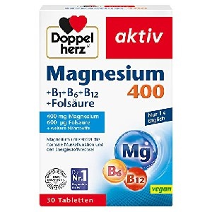 Doppelherz Magnesium 400 + B1 + B6 + B12 + Folsäure, 30 Stück um 1,84 € statt 4,95 €