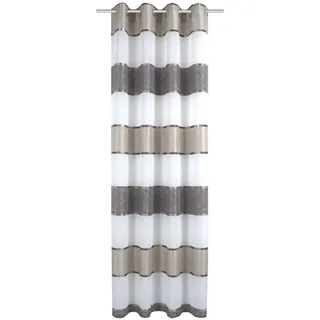 schmidt w. gmbh Ösenvorhang gestreift 225 x 225 cm Grau/Schwarz