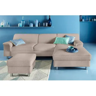 INOSIGN Ecksofa »Jamie, L-Form, wahlweise mit Bettfunktion, beige