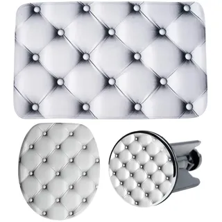 Sanilo Badaccessoire-Set »Comfort« bestehend aus WC-Sitz, Badteppich und Waschbeckenstöpsel, grau