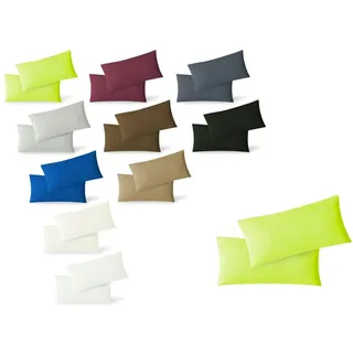 EXKLUSIV HEIMTEXTIL Jersey Kissenbezug Hülle 2 Sparpack Set mit Reißverschluss hochwertige Qualität 40 x 60 cm apfelgrün