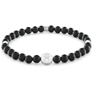 Tommy Hilfiger Tommy Jeans für Herren. 2790609 Armbänder Perlen schwarz (OSFA), Lässig, Rostfreier Stahl