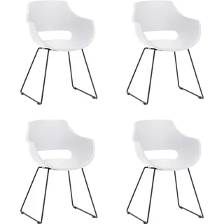 MCA Furniture Schalenstuhl Rockville Kunststoff weiß 4er Set