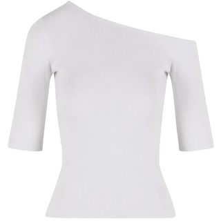 Urban Classics Organic Asymmetric Rib Kurzarm-t-shirt 2 Einheiten - Black / White - 4XL
