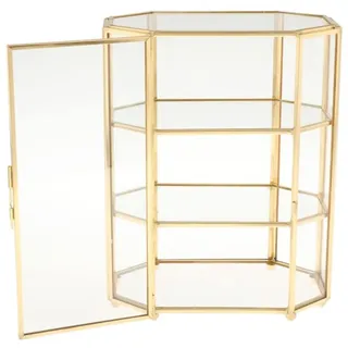 zalati Schmuckkästchen, 3-stöckig, Glas-Make-up-Organizer, Aufbewahrung, multifunktionale Vitrine für Schminktisch-Dekoration, 21,5 x 16,5 x 10 cm