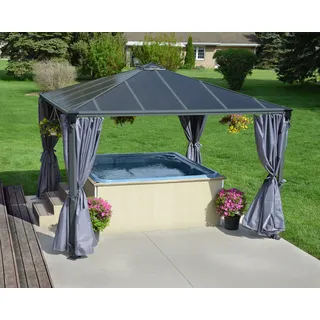 CANOPIA Vorhang-Set für Pavillon Martinique 1 Stück 4,20 x 2,17 m Grau