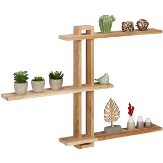 Relaxdays Wandregal 56 x 80 x 9 cm Natur