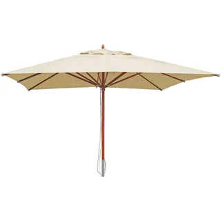 MCW Gastronomie Sonnenschirm Cremeweiß , Holz , 400x400 cm , Sonnenschutz, Sonnenschirme