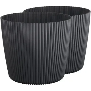 Tymar Blumentopf,Übertopf, 2er-Pack, Runde Form ((2pack) Schwarz matt, ø 15 cm)