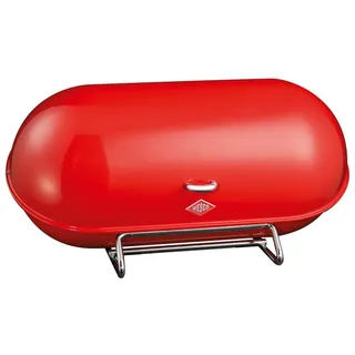 Wesco Brotkasten Breadboy mit klapperfreiem Schwenkdeckel in der Farbe rot, pulverbeschichtetes Stahlblech, Lüftungslöcher und stabiler Handgriff