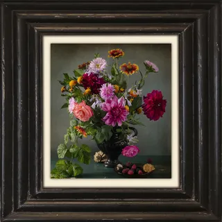 queence Leinwandbild »Blumen« Blumen   Blumenbilder   Kunst   Stillleben   Vasen & Töpfe Premium-Leinwandstoff, Handarbeit aus Deutschland, 40x40cm, bunt