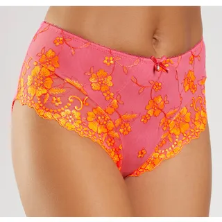 Slip LASCANA "Wanda", Damen, Gr. 36/38, pink (pink, orange), Obermaterial: 68% Polyamid, 18% Baumwolle, 10% Polyester, 4% Elasthan, Unterhosen Slip, mit Stickerei Spitze, als Dessous-Set kombinierbar, Topseller
