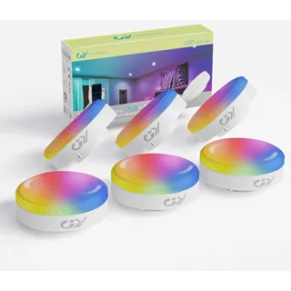 GY Alexa Lampe Smart Glühbirne GX53,Wlan LED Lampe Kompatibel mit Alexa/Google Home,8W=80W,600lm,RGBCW 2700K-6500K,Dimmbar Warmweiß-Kaltweiß und Mehrfarbige Birne, Kontrolle durch APP, 6 Stück