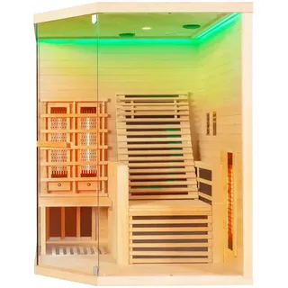 Sanotechnik Infrarotkabine , Naturfarben , Holz , Hemlocktanne , 150x195x150 cm , Freizeit & Co, Wellness & Gesundheit, Infrarotkabinen