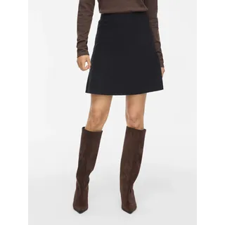 Strickrock VILA "VIKERRY HW KNIT SKIRT - NOOS", Damen, Gr. S (36), schwarz beauty, Strick, Obermaterial: 53% Polyester, 30% Viskose, 17% Polyamid, unifarben, normal mini, Röcke Strickrock, Materialmix, elastisches Bündchen