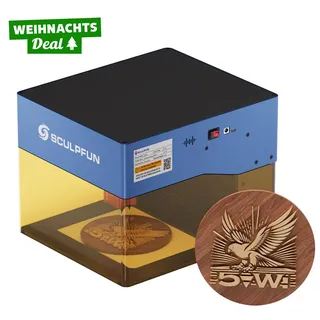 Sculpfun iCube Pro 5W mit Rauchfilter und Temperaturalarm, 10000mm/min Gravur Geschwindigkeit, Tragbar, mit