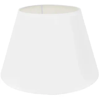 DULEE 10 Zoll Lampenschirm E27 E14 Glühbirne Schraube Handgefertigter Stoff Tischlampenschirm für Stehlampe, Tischlampe, Nachttischlampe (Oben) 16cm x (Höhe)17cm x (Unten)26cm,Weiß