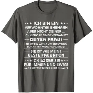 Ich Bin EIN Verwöhnter Ehemann Lustiges Geburtstag Geschenk T-Shirt, Herren, Anthrazit, M
