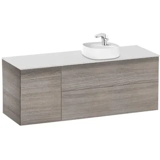 Waschbecken rechts + Unterschrank 2 Schubladen + 1 Tür Beyond Roca, 140 x 50 x 52 cm, Eiche (Referenz: A851403402)