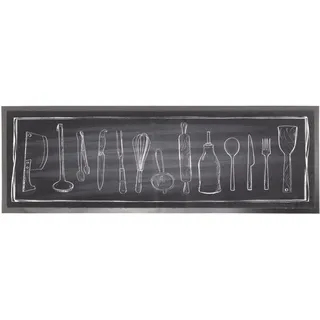 Primaflor-Ideen in Textil Küchenläufer »KITCHEN TOOLS, Made in Belgium« rechteckig 6,5 mm Höhe Motiv Küchenutensilien, rutschhemmend, waschbar, Küche, schwarz