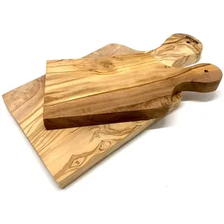 Olivenholz-erleben »mit Griff aus hochwertigem naturbelassenem Olivenholz« Einzigartige Maserung, Brett mit Griff, Kräuterbrett und Schneidebrett, braun,