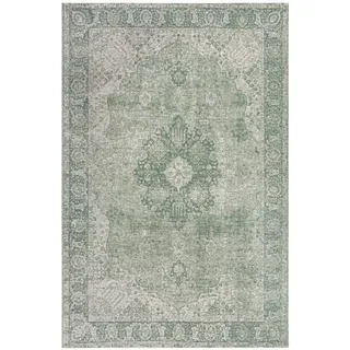 Flair Rugs Vintage-Teppich , Grün , Textil , Vintage , rechteckig , 155x230 cm , Reach, AZO-frei , für Fußbodenheizung geeignet, pflegeleicht , Teppiche und Böden, Teppiche, Vintageteppiche