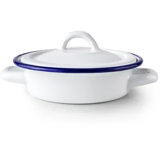 IBILI - Eierteller mit Deckel, 14 x 4,5 cm, handwerklich hergestellter, glasierter Stahl im Vintage-Stil