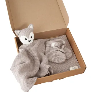 Livella Kuscheltuch „Fuchs“ mit Söckchen aus Bio-Baumwolle 1 St grau