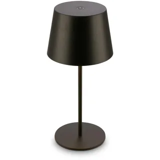 BRILONER - LED Tischlampe kabellos IP44 mit Touch, Dimmbar, Warmweißes Licht, Akku Tischleuchte, Nachttischlampe, Leselampe, LED Lampe, Outdoor, Touch Lampe, Tischlampe Akku, 9,5x20,5 cm, Schwarz