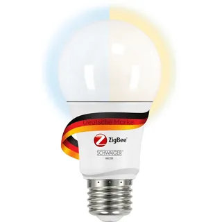 SCHWAIGER HAL200 Smart Leuchtmittel E27 LED Lampe smarte LED-Glühbirne dimmbar warmweiß kaltweiß Smarthome Zigbee 3.0 Alexa Google Ikea Philips