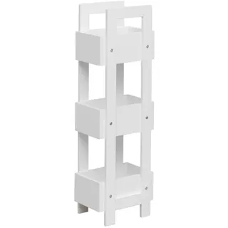 Mobili Rebecca Badezimmerregal, Weiß, Holzwerkstoff, Rechteckig, 20x88x28 cm, Badezimmer, Badezimmerregale, Badregale