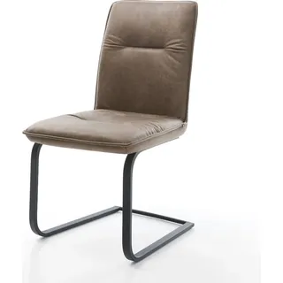 DELIFE Freischwinger Vinjo-Flex Mikrofaser Taupe Vintage Freischwinger flach Schwarz - Beige, Taupe, Schwarz