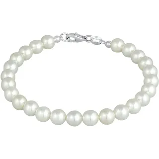 Elli Armband Damen Klassisch mit Muschelkernperlen aus 925 Sterling Silber Größe 18
