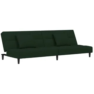 Schlafsofa 2-Sitzer mit 2 Kissen Dunkelgrün Samt - Grün, dunkelgrün