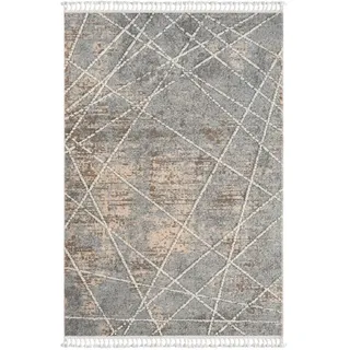 Xxxl Flachwebeteppich , Grau, Beige, Terracotta , Textil , Abstraktes , rechteckig , 200x290 cm , Oeko-Tex® Standard 100 , lichtunempfindlich, pflegeleicht, platzsparend, leicht zusammenrollbar , Teppiche Und Böden, Teppiche, Webteppiche