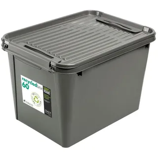 PLAST1 Aufbewahrungsbox Recycled 60 L 1-tlg. grau