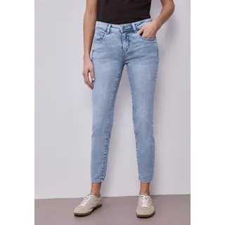 STREET ONE Mid Waist slim Leg Jeans im Slim fit light Blue random wash, 33,