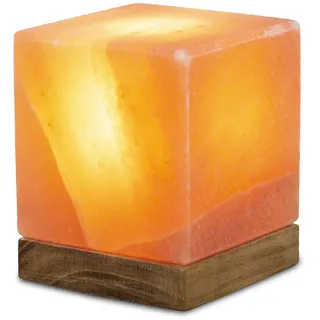 HIMALAYA SALT DREAMS Salzkristall-Tischlampe »Kubus«, Leuchtmittel E14   Leuchtmittel wechselbar, Handgefertigt aus Salzkristall - jeder Stein ein Unikat, H: ca.12 cm, orange