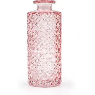 Blümelhuber Kleine Vase Glas Deko Hochzeit - Modern - Frühling - Pflanzen Trockenblumen Set (Rosa)