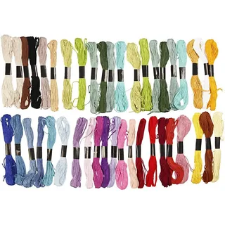 Stickgarn - Sortiment , Stärke: 1 mm, 42Bündl. - Bunt
