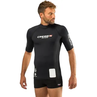 Cressi Dive Center Man Rash Guard Short/SL - Protective Kurzarm Schwarz Rash Guard für SUP und Wassersport, S/2 (48), Herren